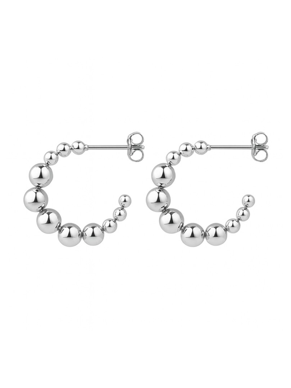 Tocara Silver Beaded Hoop Earrings